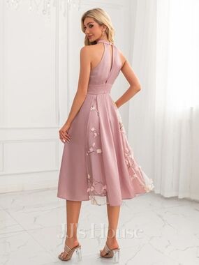 NWOT JJs House Blush Pink Floral Mesh Midi Dress